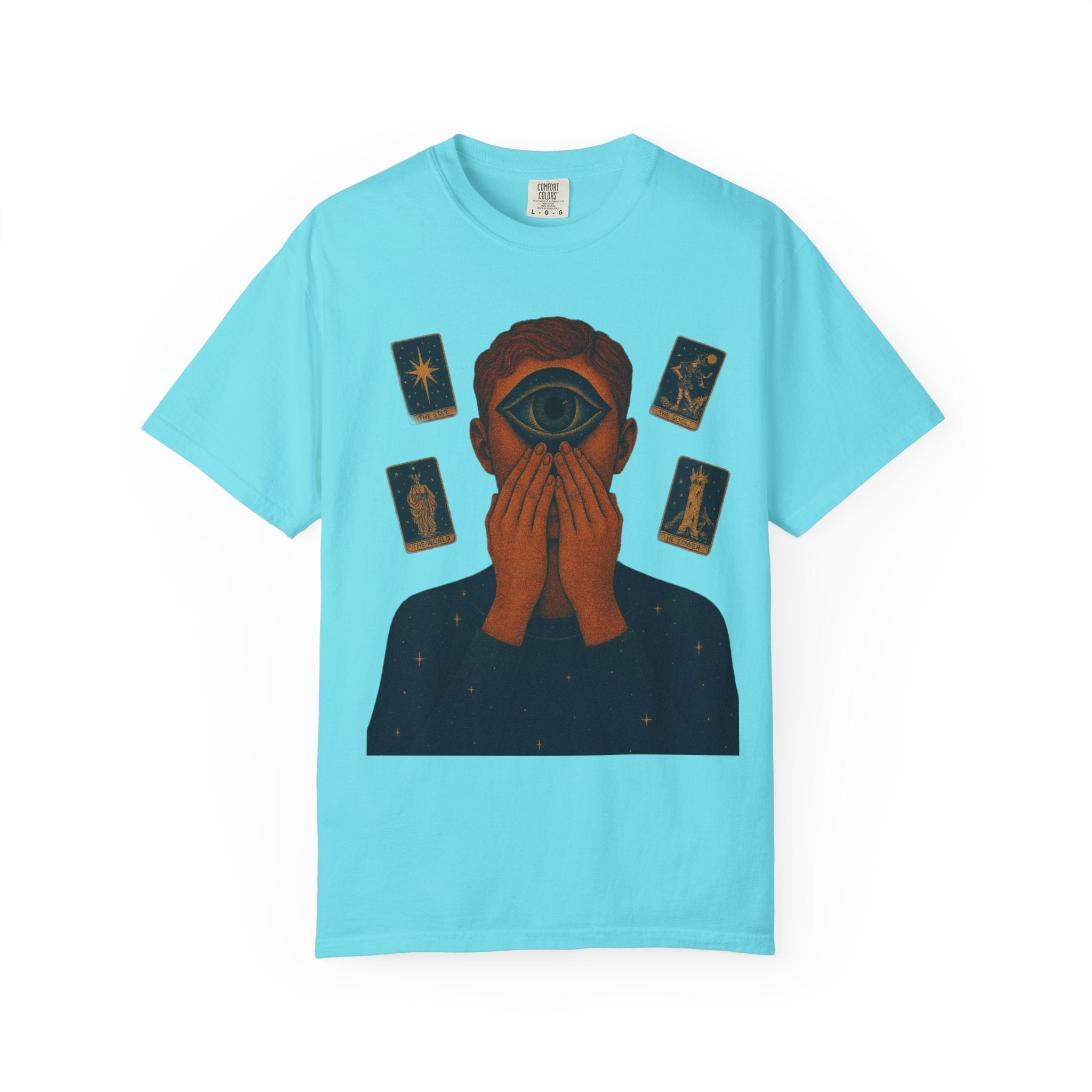 PRB Third Eye Tarot Illustration T-shirt | Occult Mystic Artwork by Power Runs Black