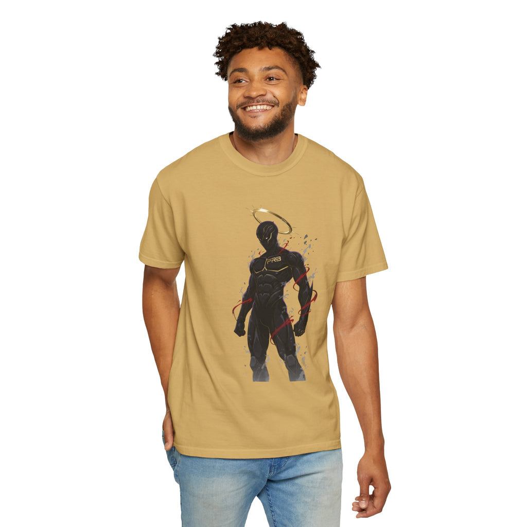 PRB Shadow Hero Graphic T-Shirt — Haloed Vigilante Illustration by Power Runs Black
