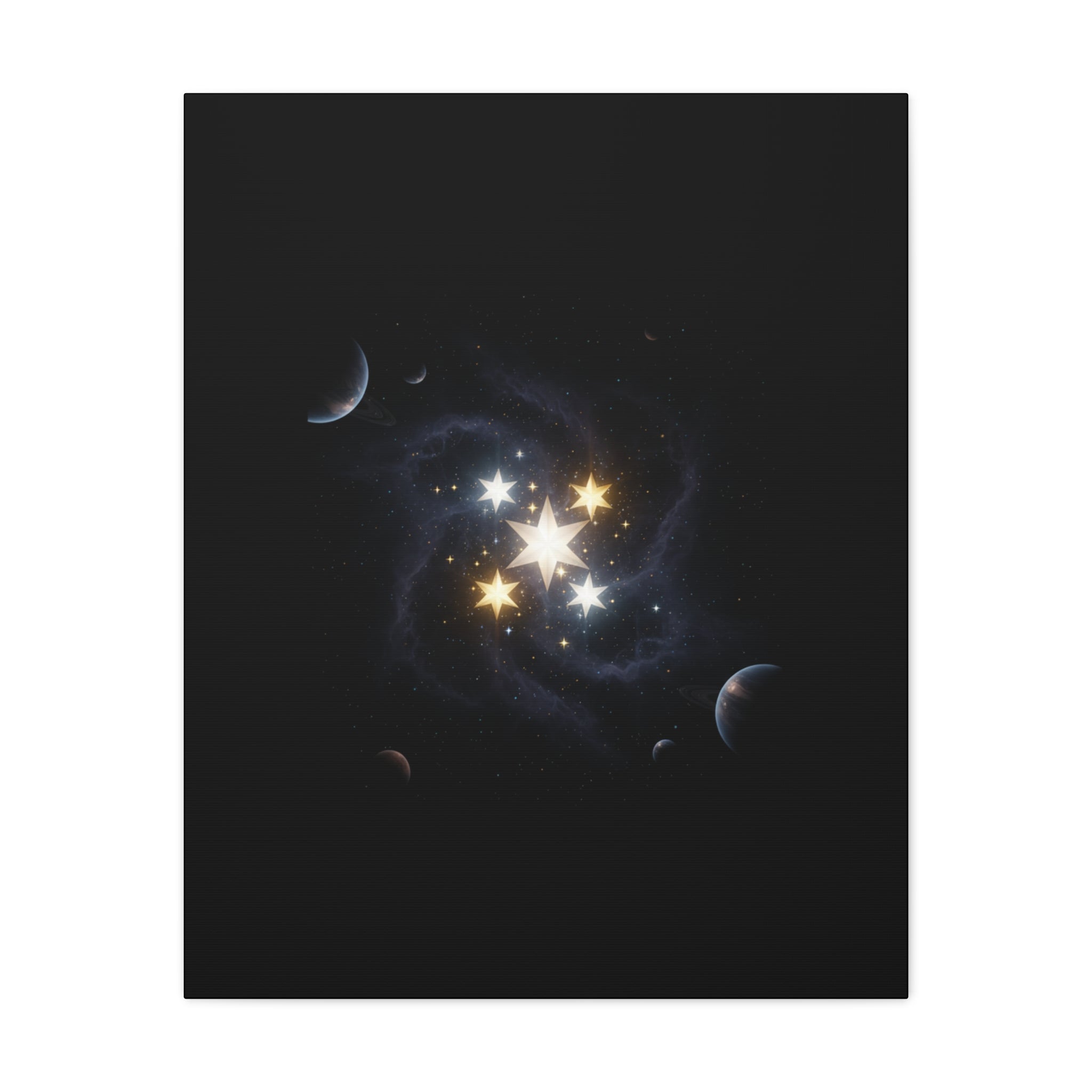PRB Celestial Star Cluster Matte Canvas Print — Cosmic Planets Wall Art by Printify