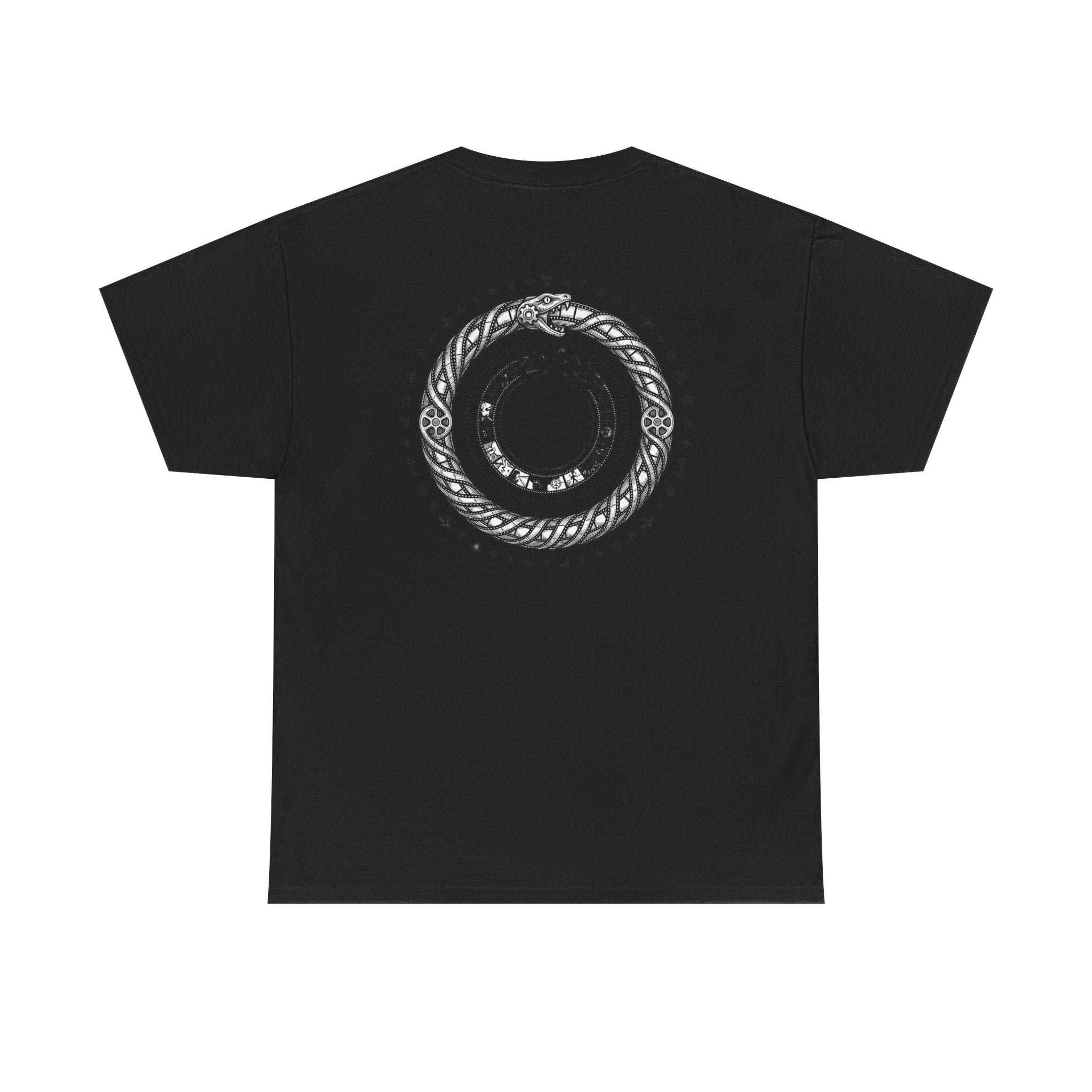 Power Runs Black — "The Agenda of the Arch" Retro TV Ouroboros Graphic Tee by Printify