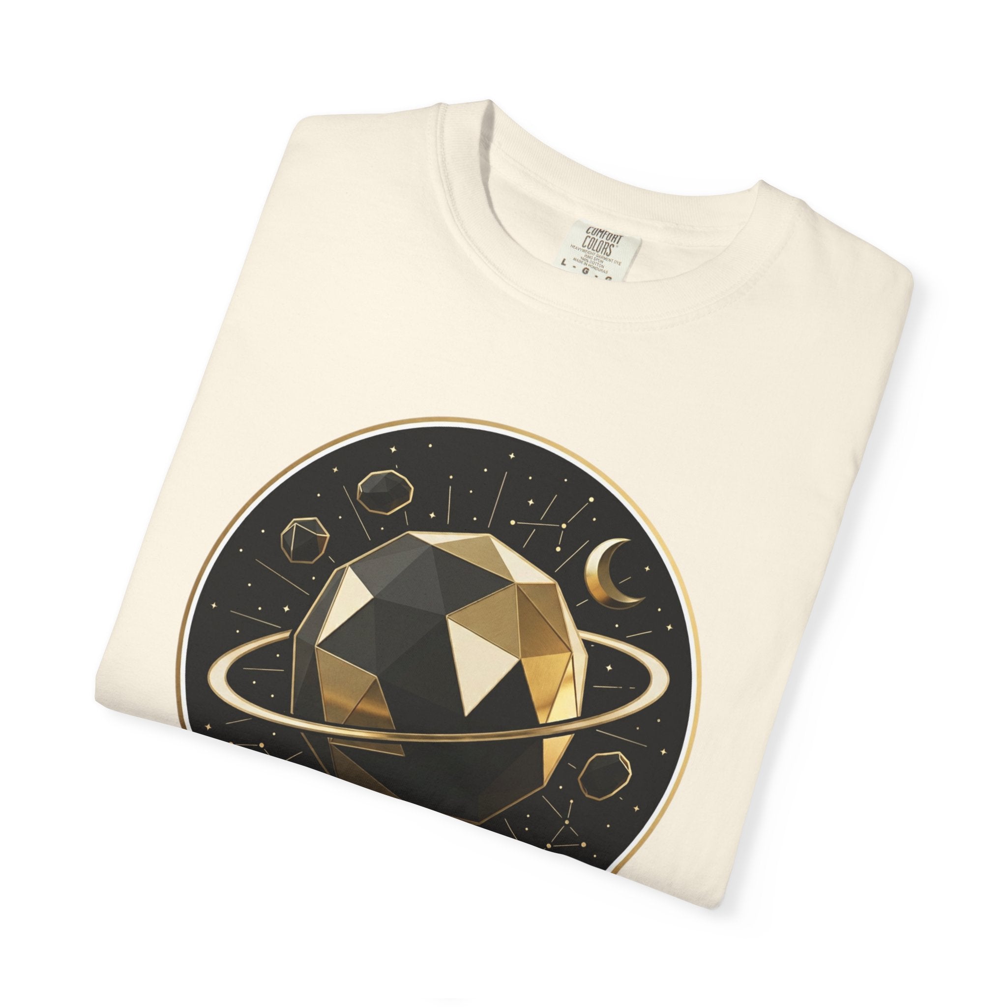 PRB Cosmos Geometric Planet T-Shirt by Power Runs Black