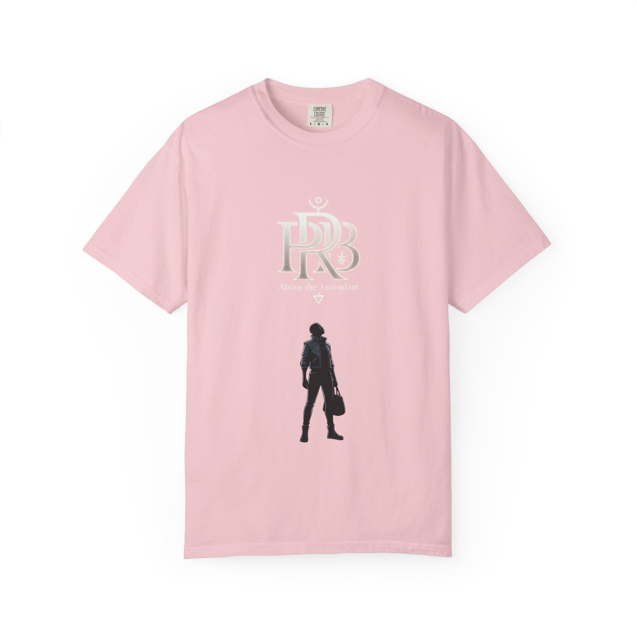 Printify Silhouette Logo T‑Shirt — Minimalist Dressed Figure & PRD Monogram - T-Shirt