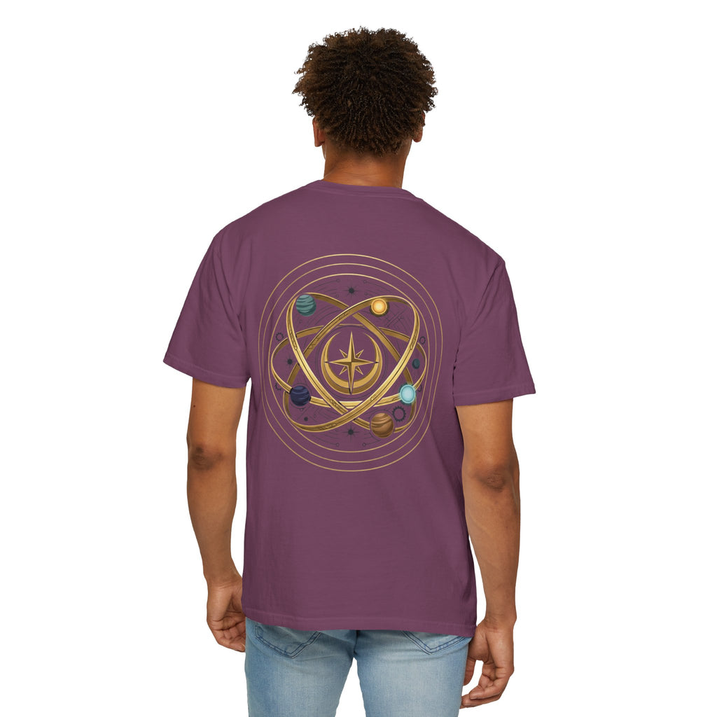 PRB Crown & Cosmos Graphic T-Shirt | Gold Royal Crest & Celestial Back by Printify