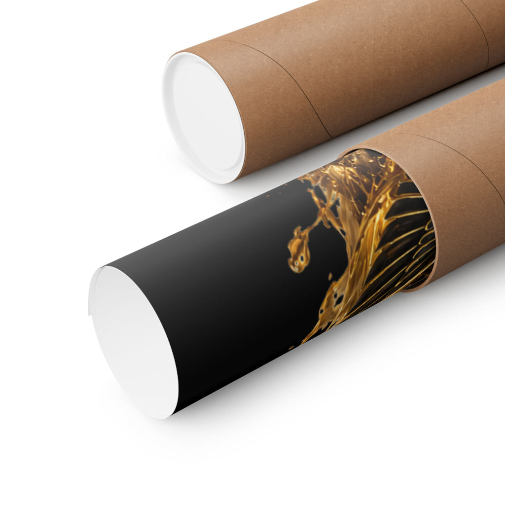 Power Runs Black Matte Poster — Afrocentric Gold Goddess Wall Art by Power Runs Black