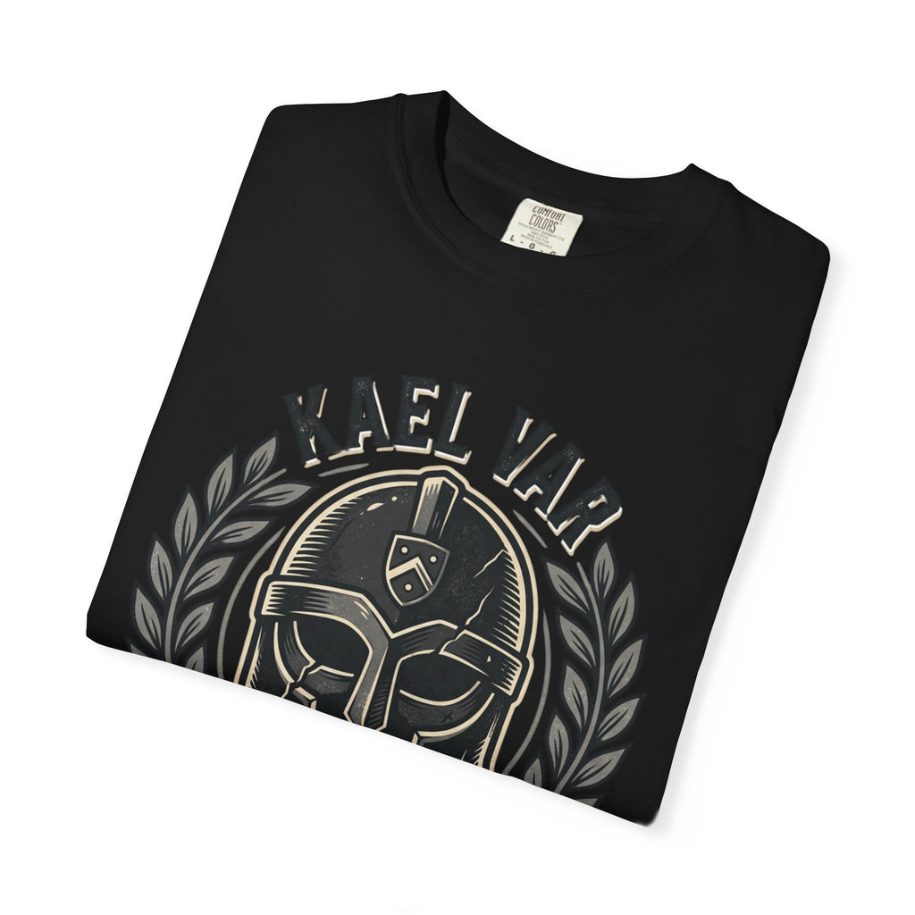 Power Runs Black PRB Kael Var Helmet Graphic T-Shirt — "Protection Hardens Form" Warrior Tee by Power Runs Black