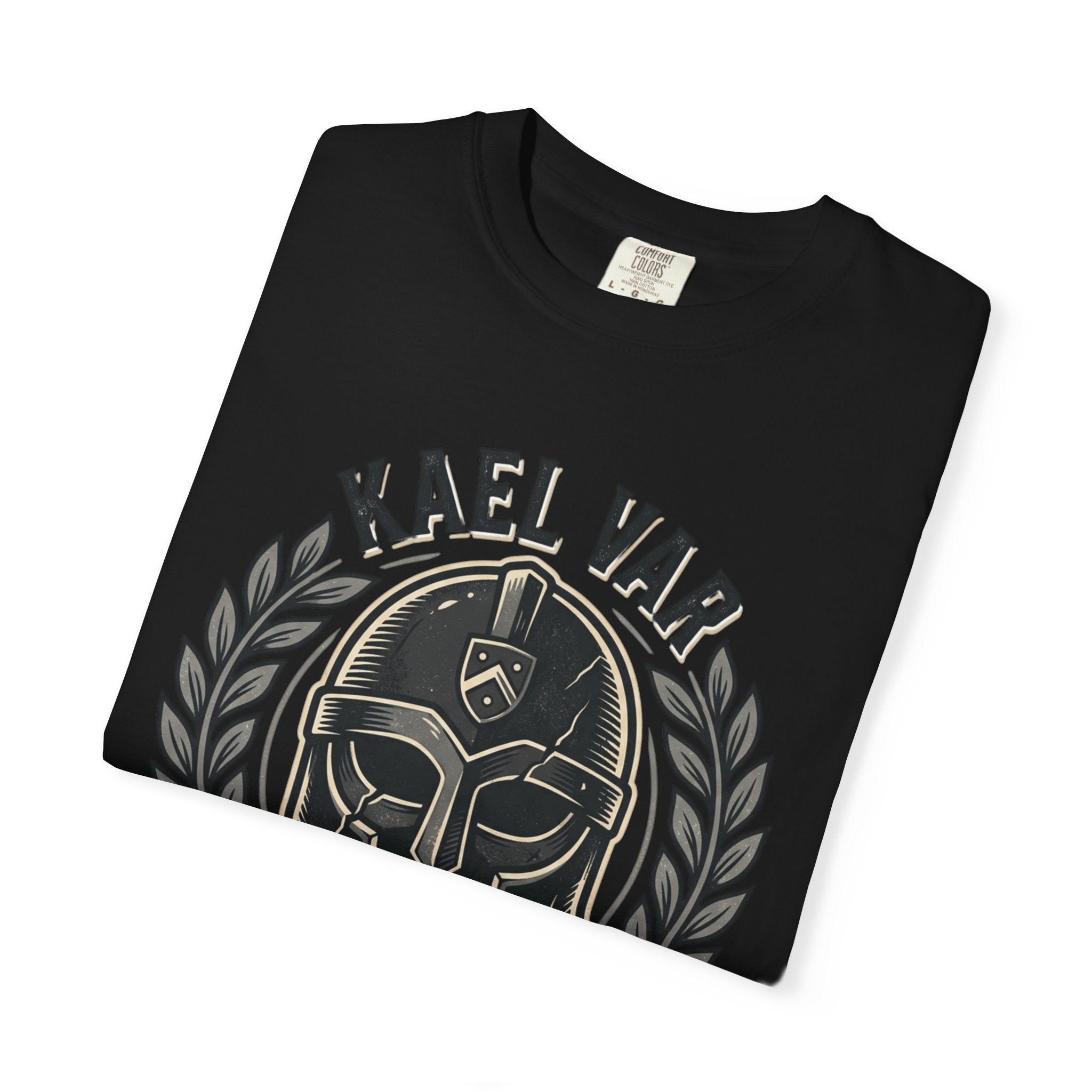 Power Runs Black PRB Kael Var Helmet Graphic T-Shirt — "Protection Hardens Form" Warrior Tee by Power Runs Black