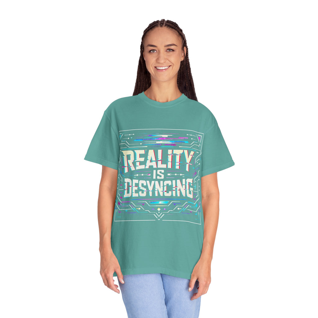 Power Runs Black PRB Glitchy Pastel "Reality Is Desyncing" T-Shirt by Printify