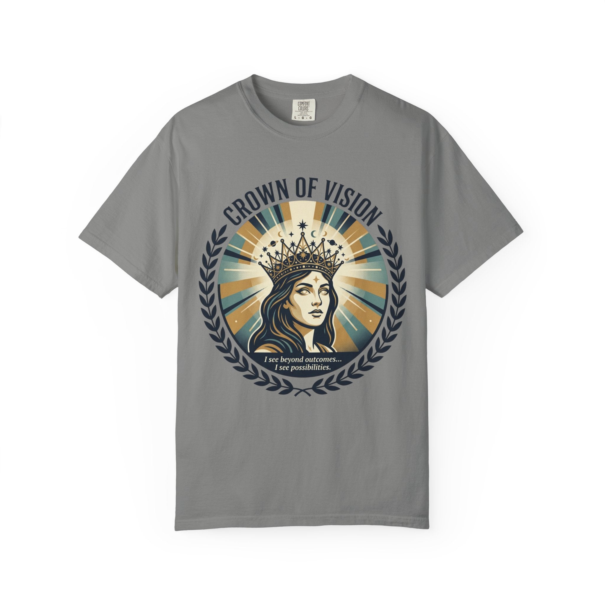 Power Runs Black Crown of Vision T-Shirt — Vintage Inspirational Graphic Tee by Printify