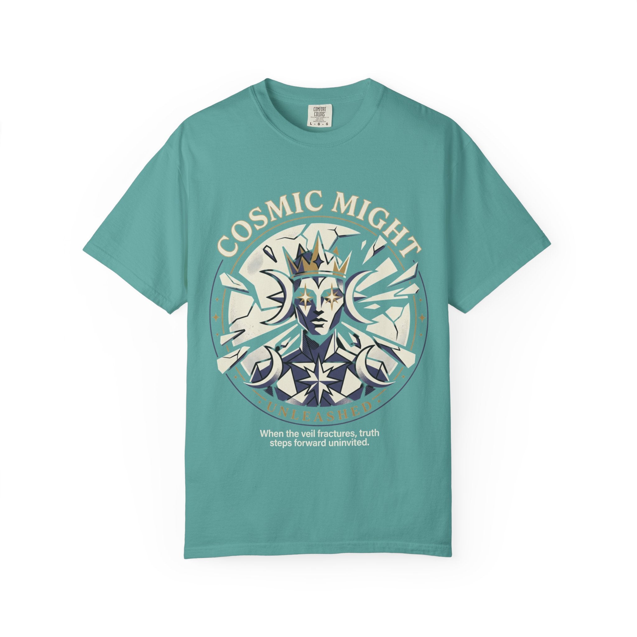 PRB Starforged Flex Cosmic Might Unleashed Graphic T-Shirt — 'Cosmic Might Unleashed' Vintage Astro King Tee by Power Runs Black