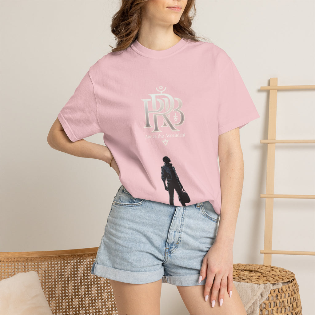 Printify Silhouette Logo T‑Shirt — Minimalist Dressed Figure & PRD Monogram - T-Shirt