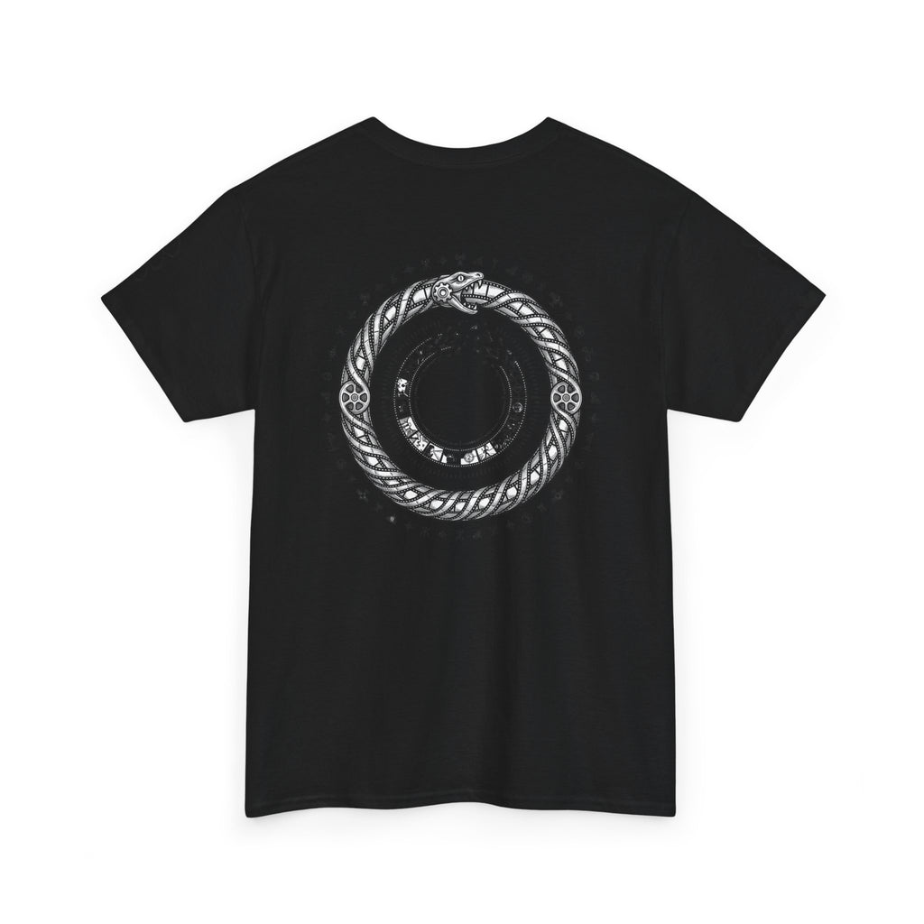 Power Runs Black — "The Agenda of the Arch" Retro TV Ouroboros Graphic Tee by Printify