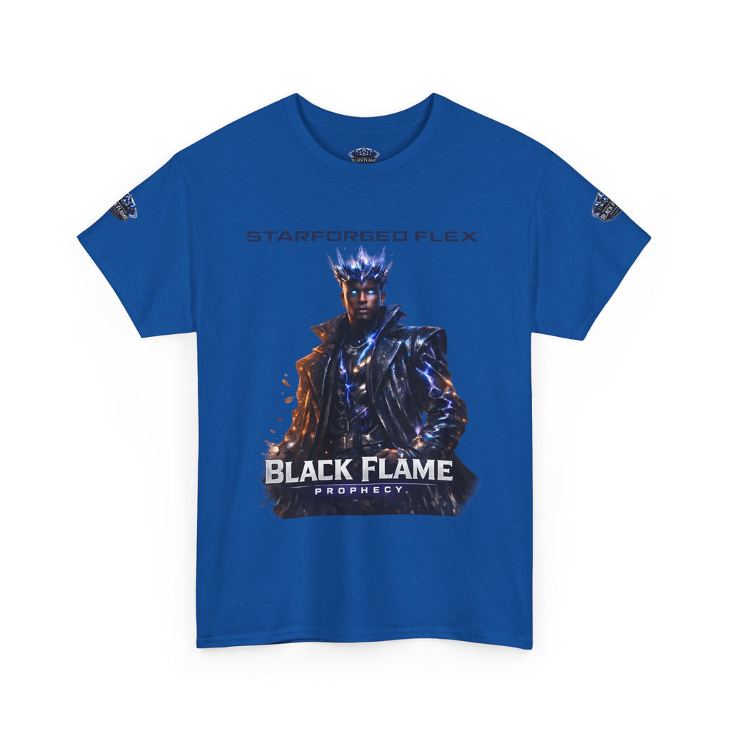 PRB Black Flame Prophecy Tee — Starforged Flex Graphic T‑Shirt by Power Runs Black