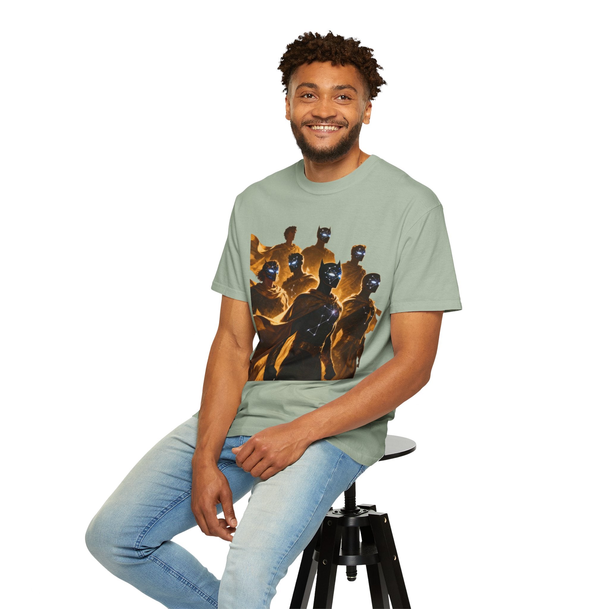 PRB Cosmic Heroes Graphic Tee (Golden Cloaks & Starry Faces) by Power Runs Black