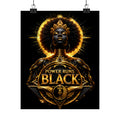 Power Runs Black Matte Poster — "Power Runs Black" Afrocentric Goddess Wall Art by Power Runs Black