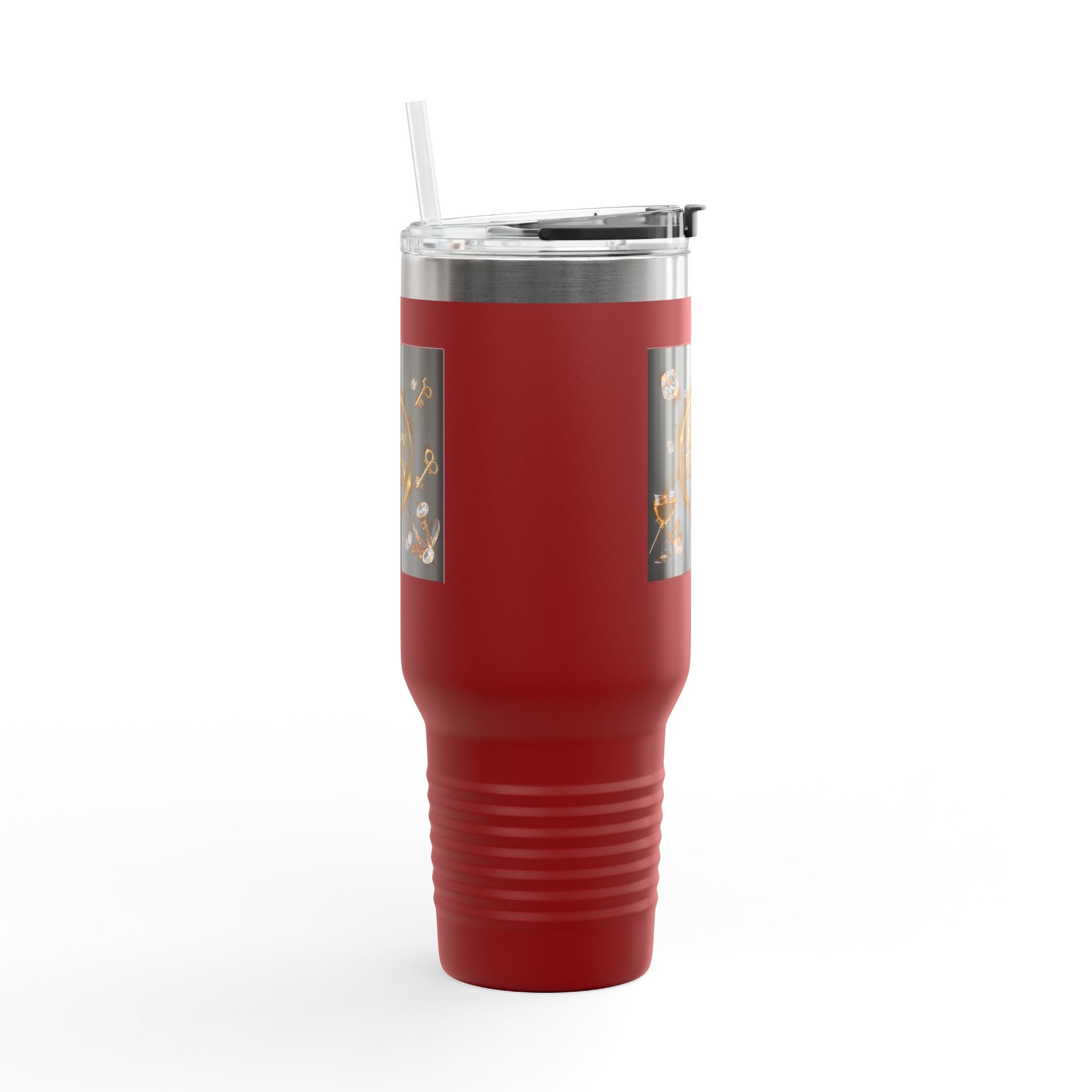 PRB 40oz Insulated Travel Mug — "Money Energy" Motivational Design by Power Runs Black