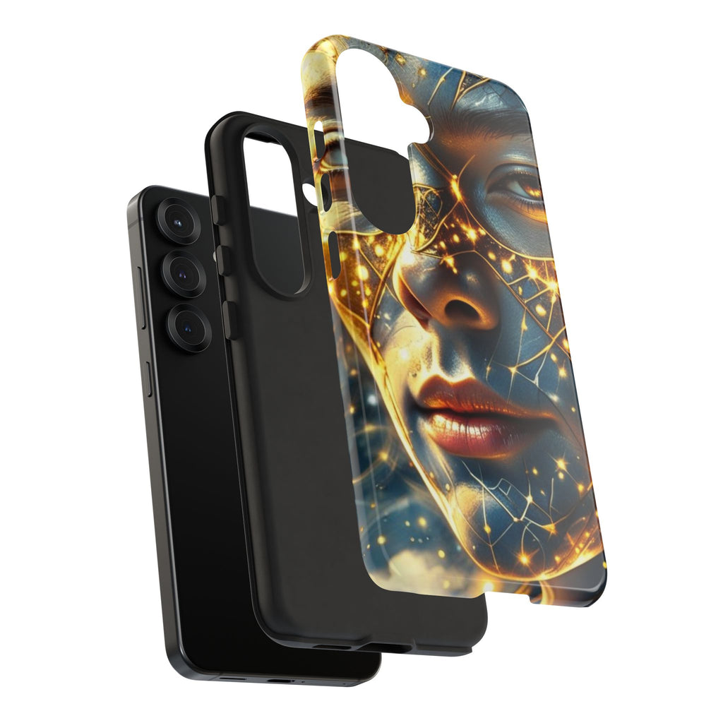 PRB Galactic Portrait Tough Case | Cosmic Face Phone Case, Starry Nebula Design by Printify