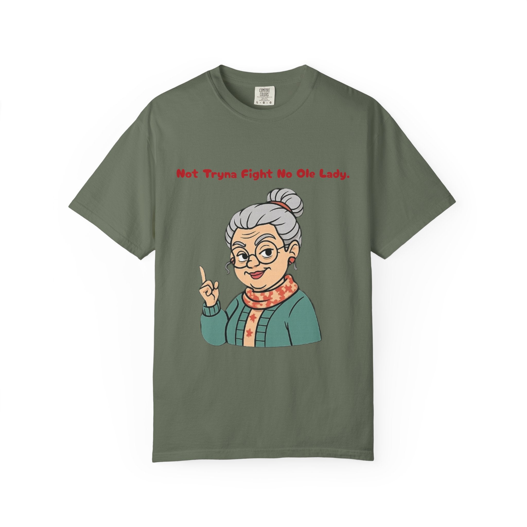 PRB Not Tryna Fight No Ole Lady T-shirt | Funny Grandma Graphic Tee by Power Runs Black