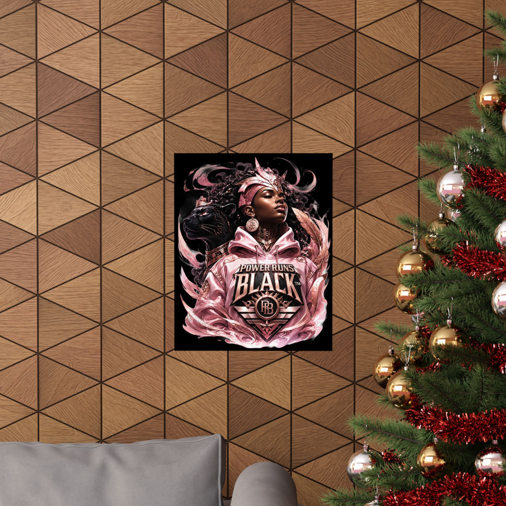 Power Runs Black Matte Poster — "Power Runs Black" Afrocentric Art Print by Power Runs Black