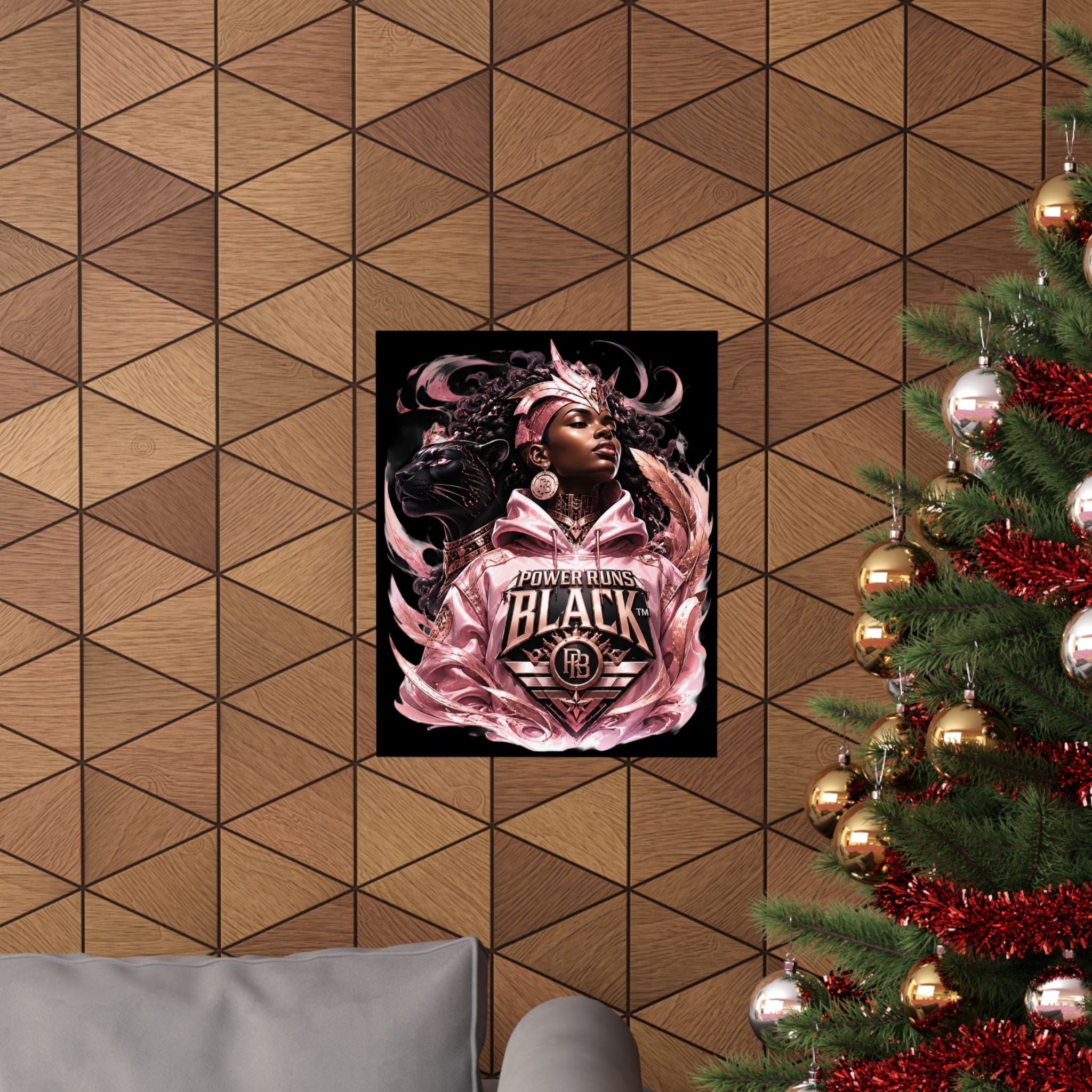 Power Runs Black Matte Poster — "Power Runs Black" Afrocentric Art Print by Power Runs Black