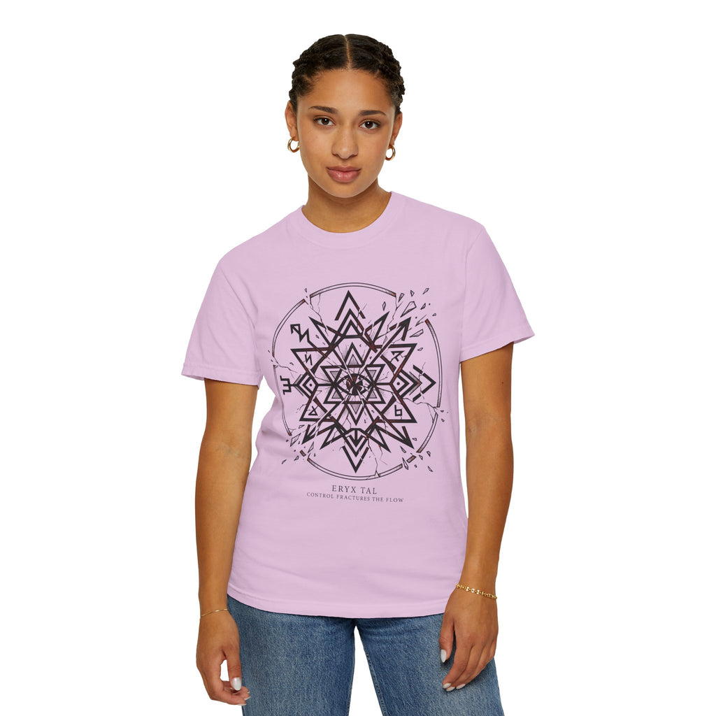 Power Runs Black PRB Eryx Tal Geometric Mandala T-Shirt — Symmetric Star Graphic Tee by Power Runs Black