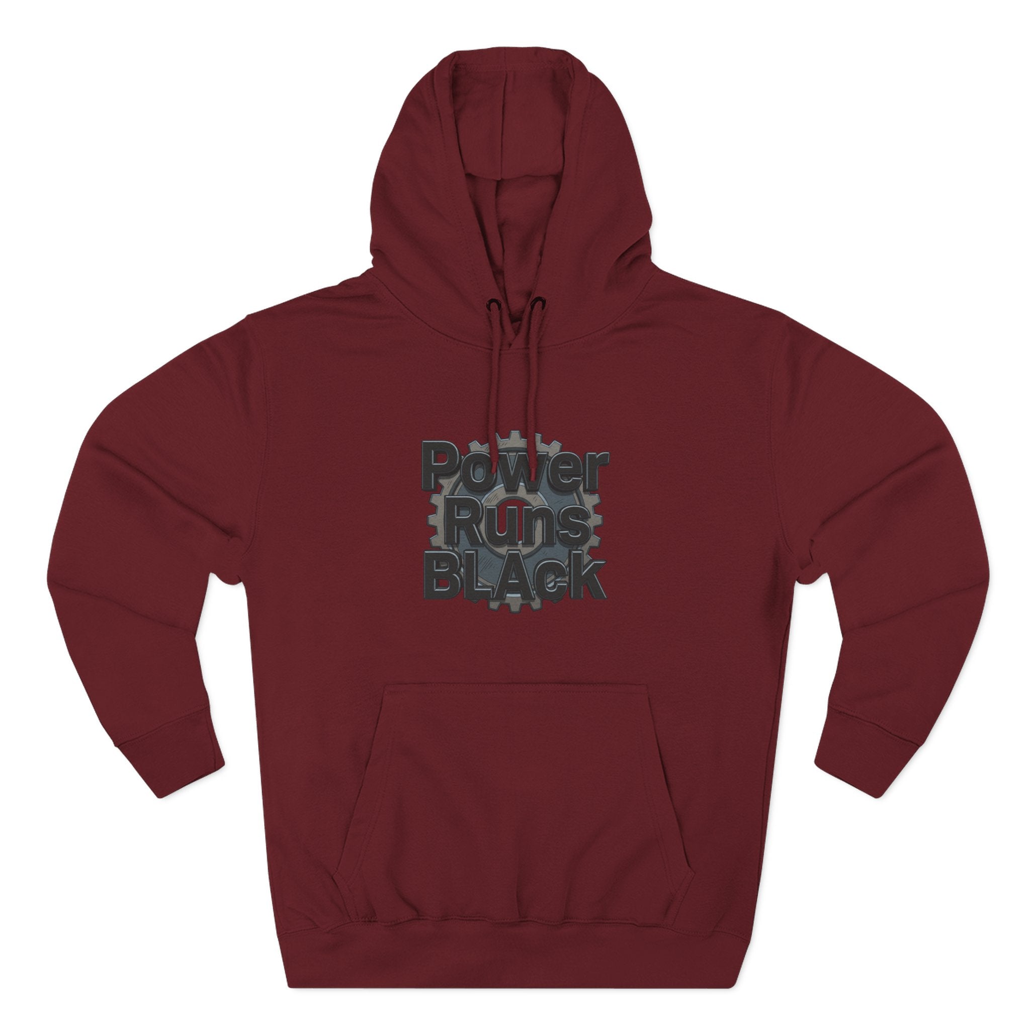 PRB Built of Power Graphic Hoodie — ‘Power Runs Black’ Industrial Mech Design by Power Runs Black