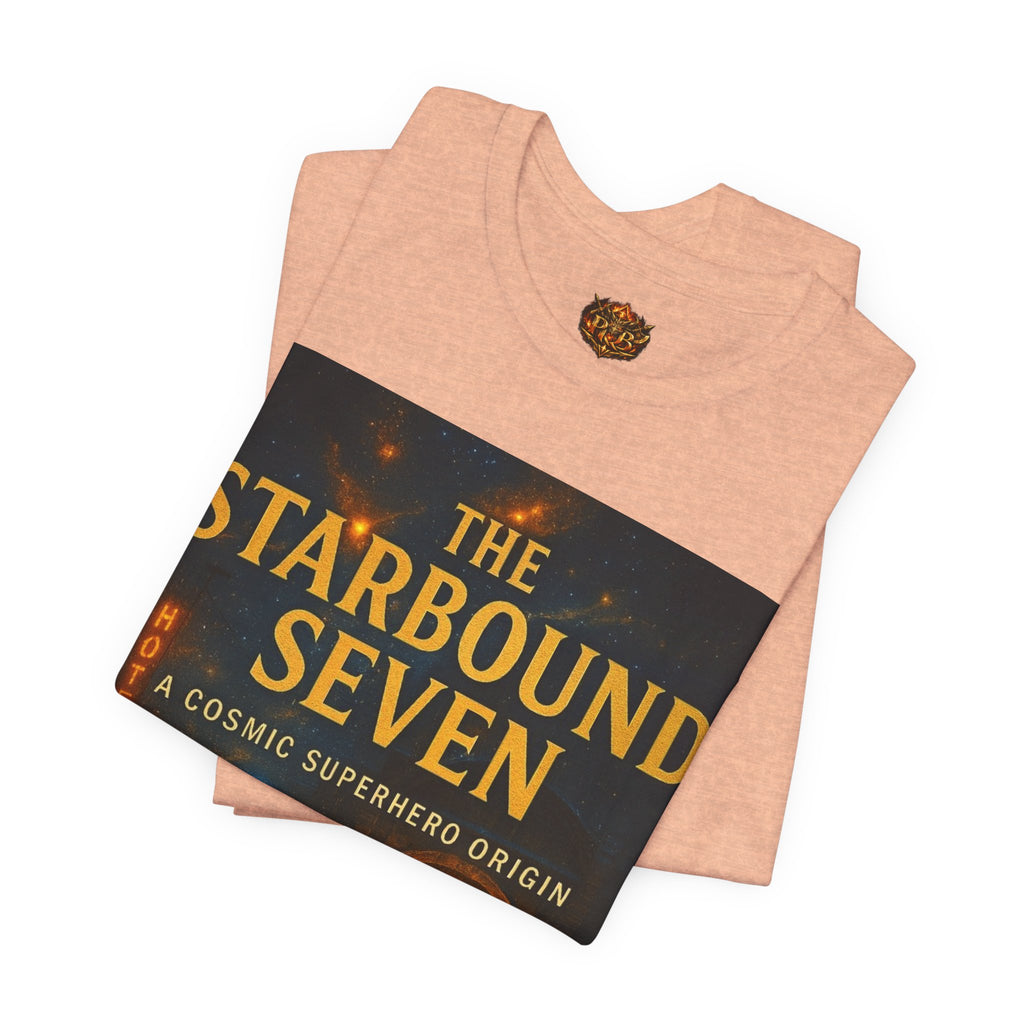 Power Runs Black PRB The Starbound Seven Tee – Retro Cosmic Superhero Poster Shirt by Power Runs Black