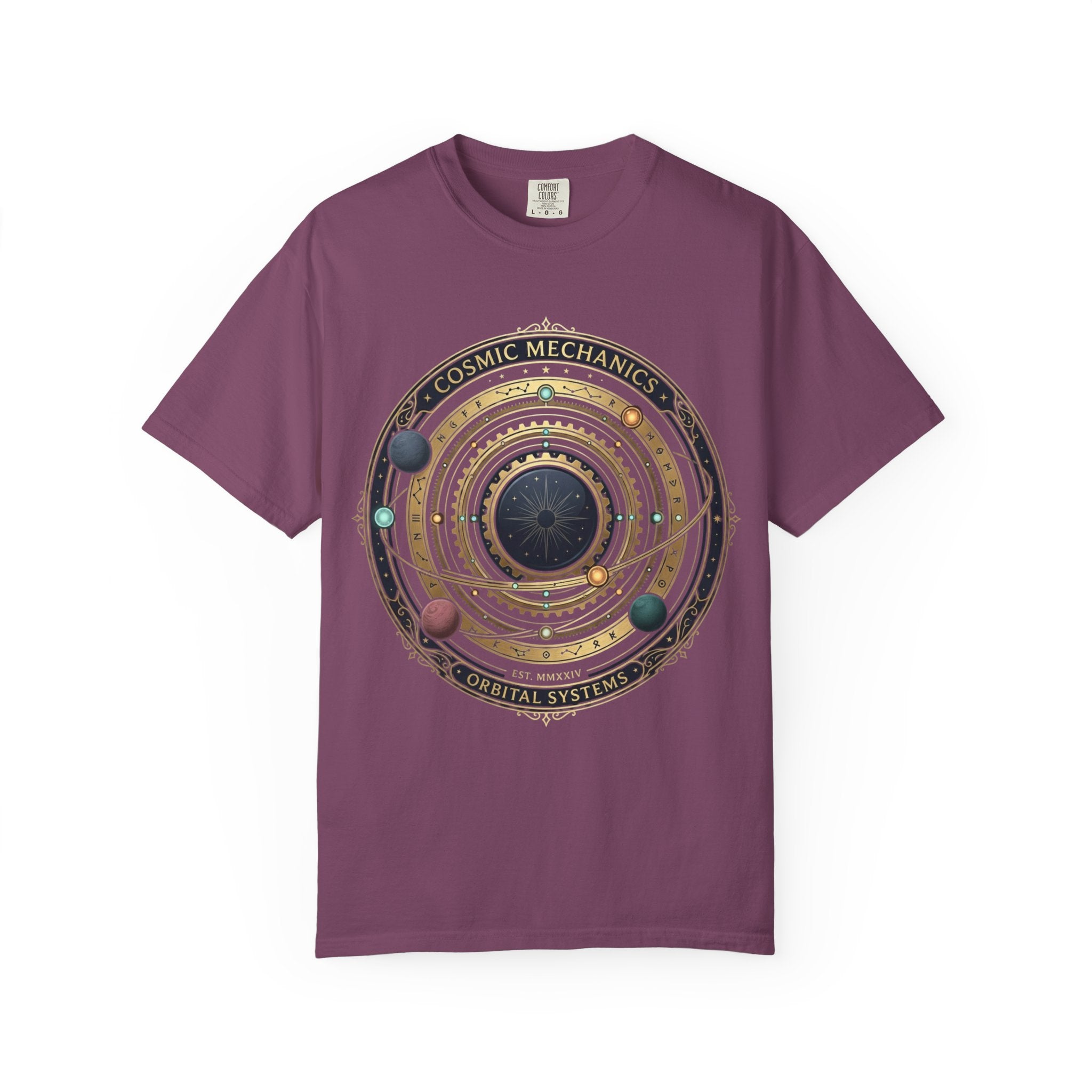 PRB Cosmic Mechanics Solar System Graphic T-Shirt | Planetary Orbit Tee by Printify