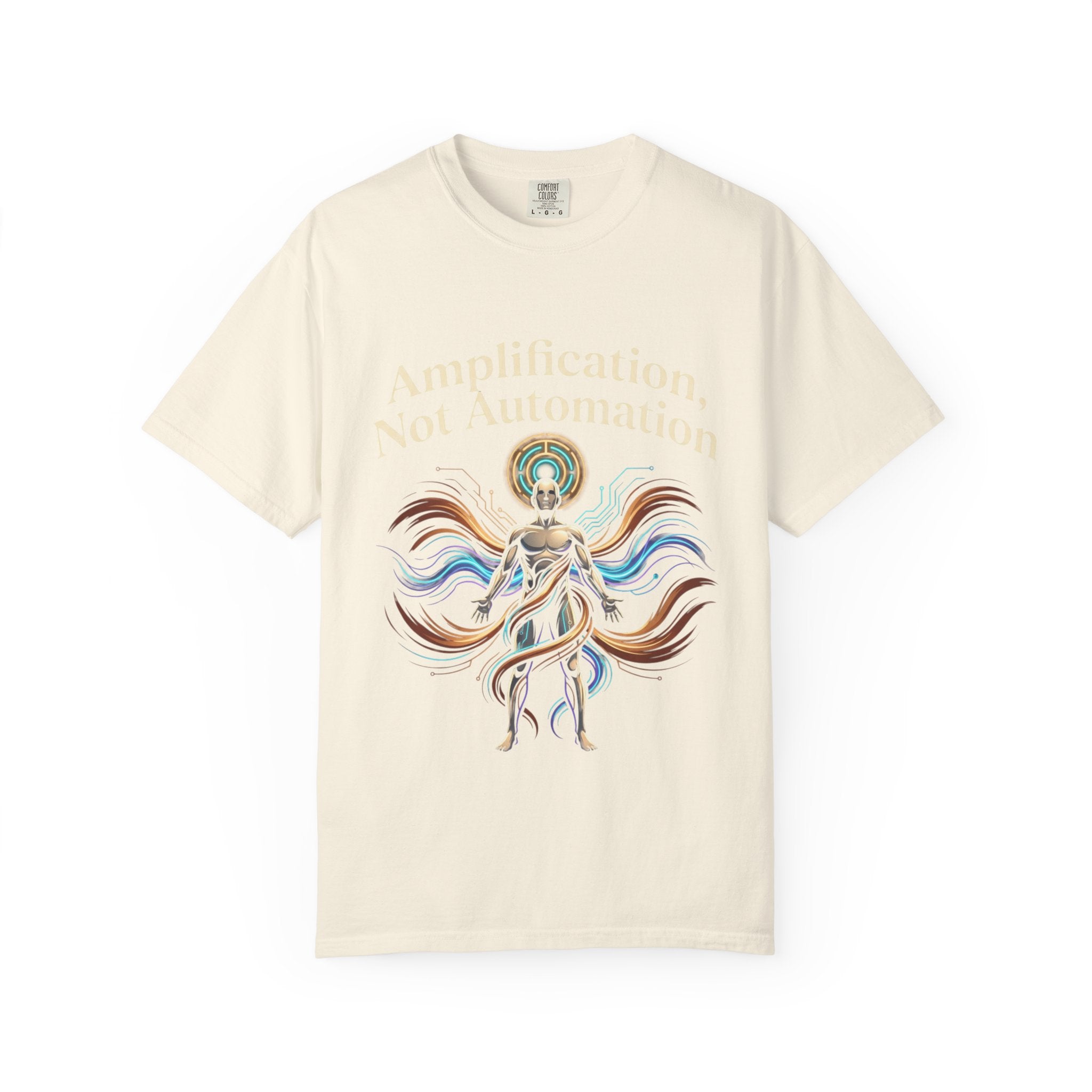 Printify PRB Amplification Not Automation T-Shirt — Abstract Divine Radiance Graphic Tee - T-Shirt