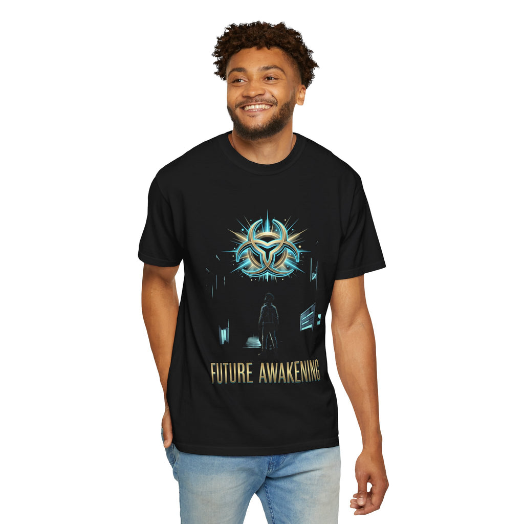 PRB Future Awakening T-Shirt | Sci-Fi Silhouette Graphic Tee by Printify