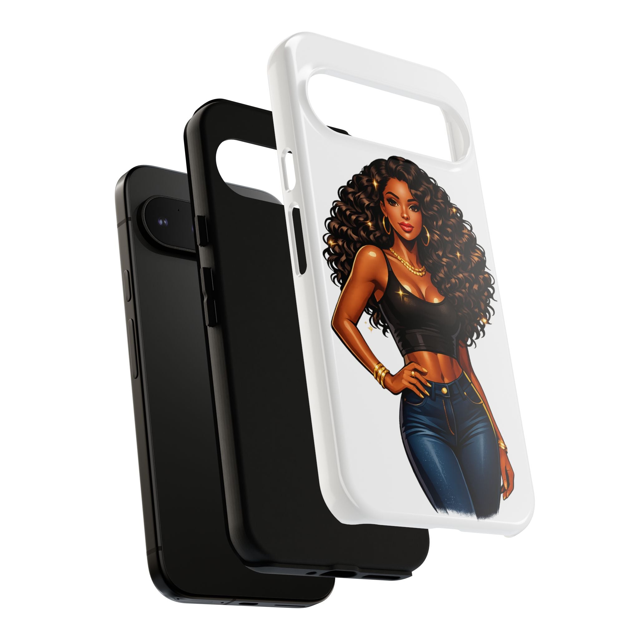 Pretty Rich Bitch by PRB Curly Hair Phone Case by Printify