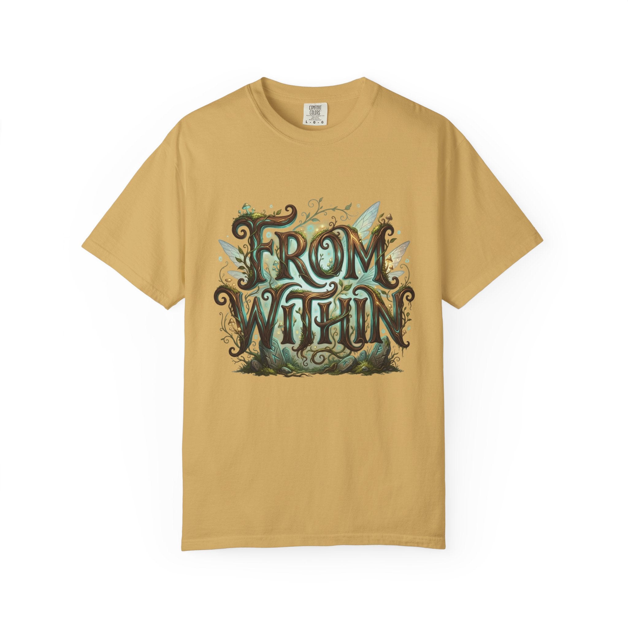 Power Runs Black PRB From Within T-shirt | Nature Typography Forest Illustration by Printify