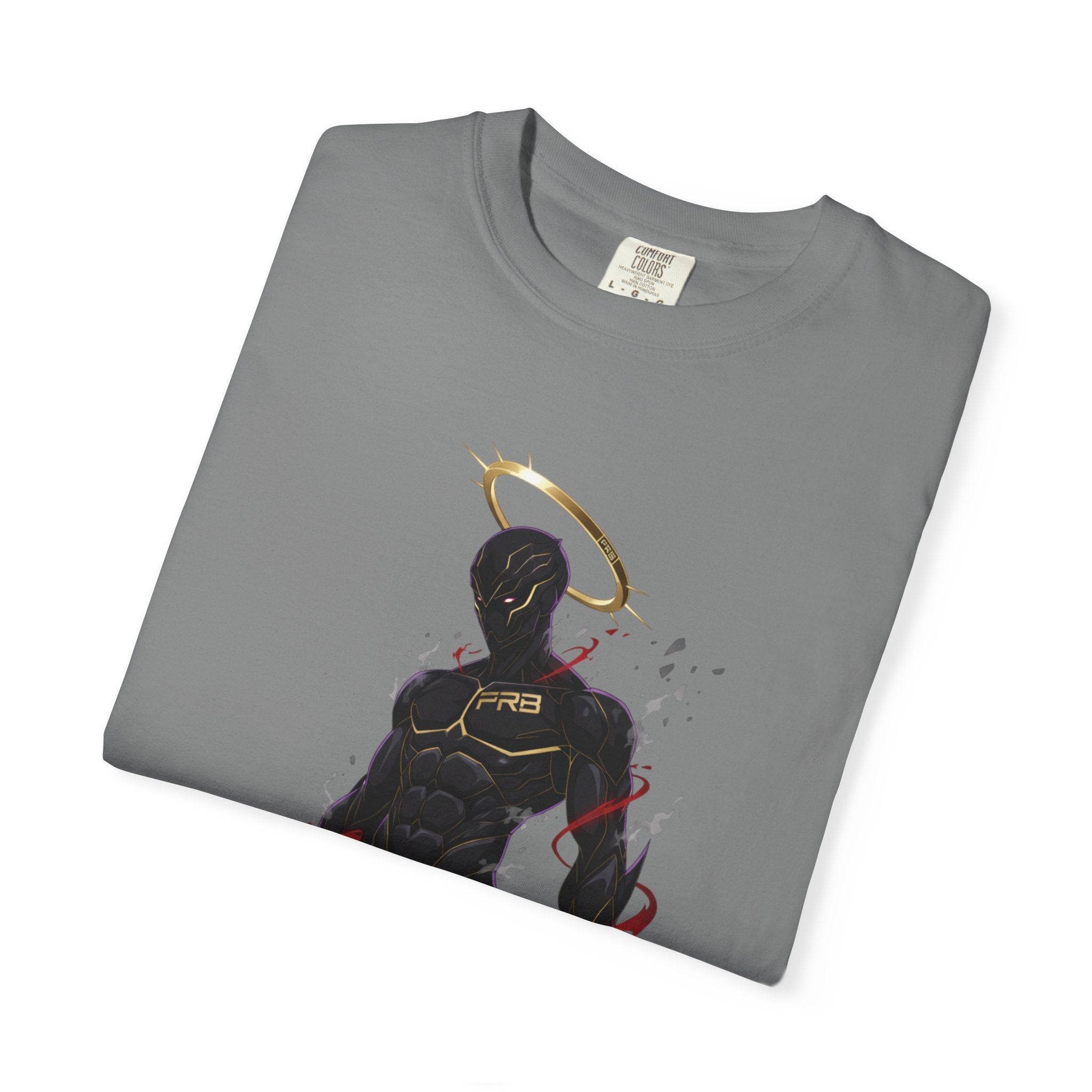PRB Shadow Hero Graphic T-Shirt — Haloed Vigilante Illustration by Power Runs Black