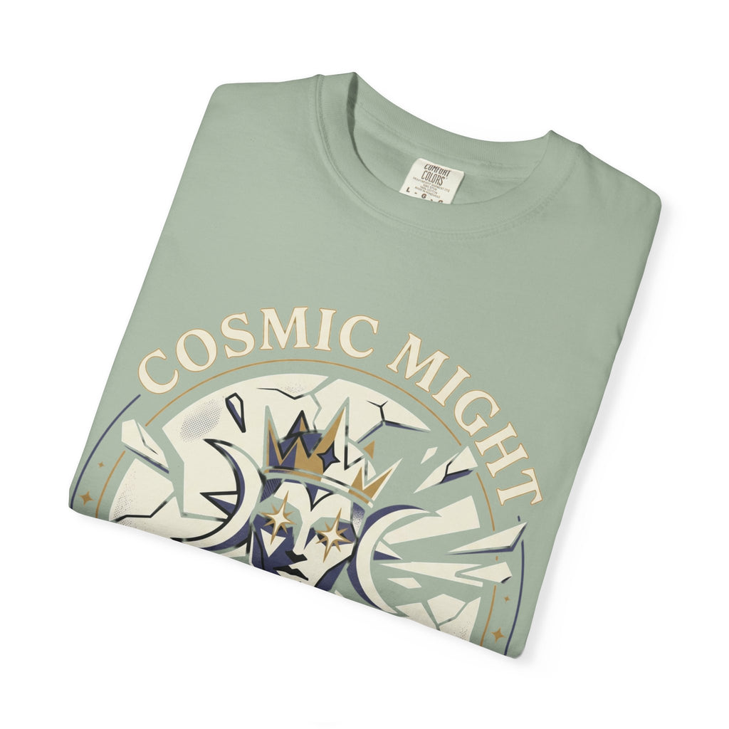 PRB Starforged Flex Cosmic Might Unleashed Graphic T-Shirt — 'Cosmic Might Unleashed' Vintage Astro King Tee by Power Runs Black