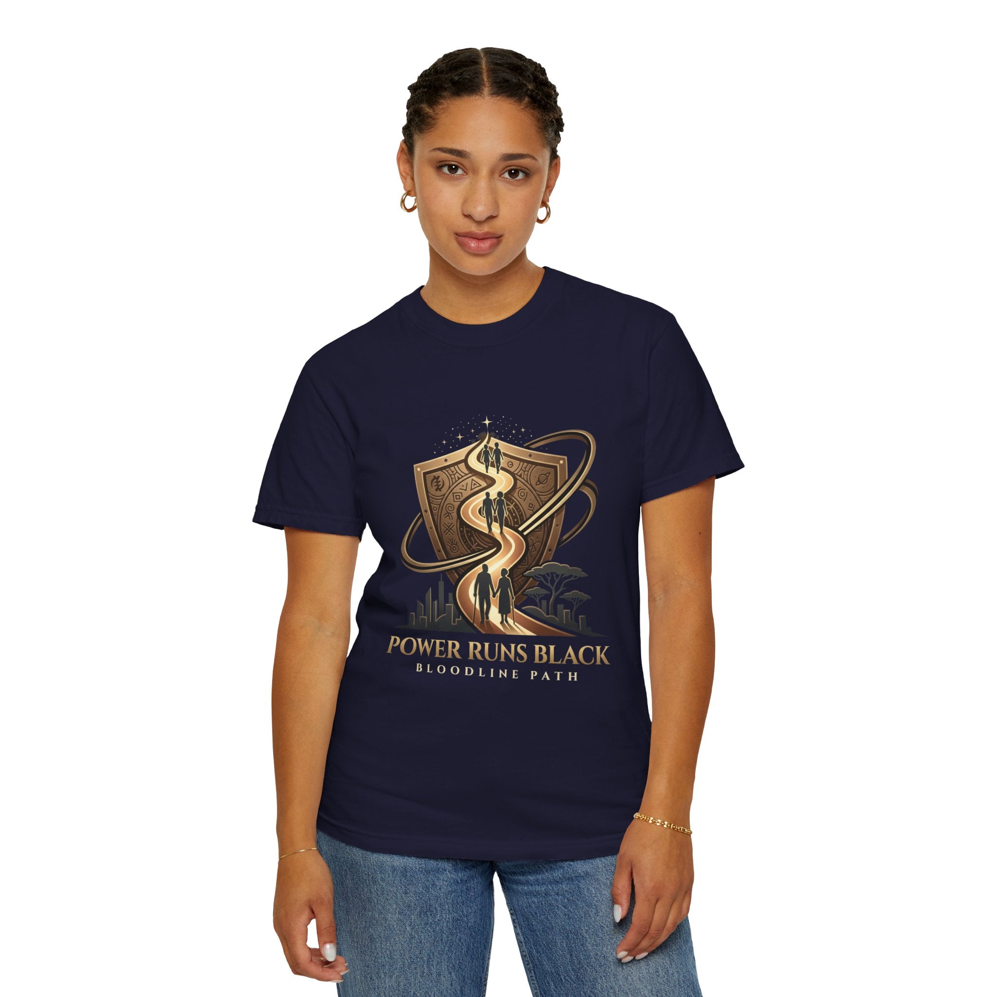 PRB Shield City Skyline Graphic T-Shirt | Serpent Emblem Streetwear Tee by Printify