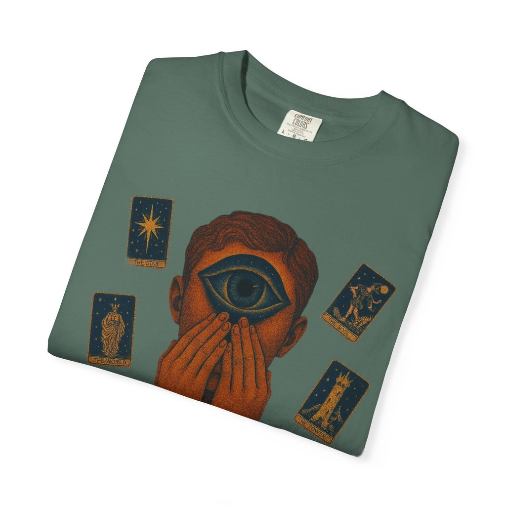 PRB Third Eye Tarot Illustration T-shirt | Occult Mystic Artwork by Power Runs Black