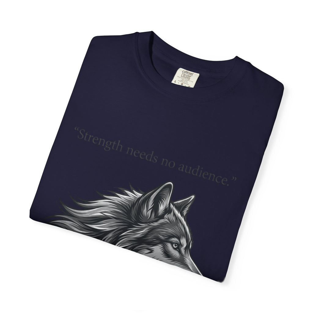 PRB Wolf Head T-Shirt — "Strength needs no audience" Inspirational Graphic Tee by Printify