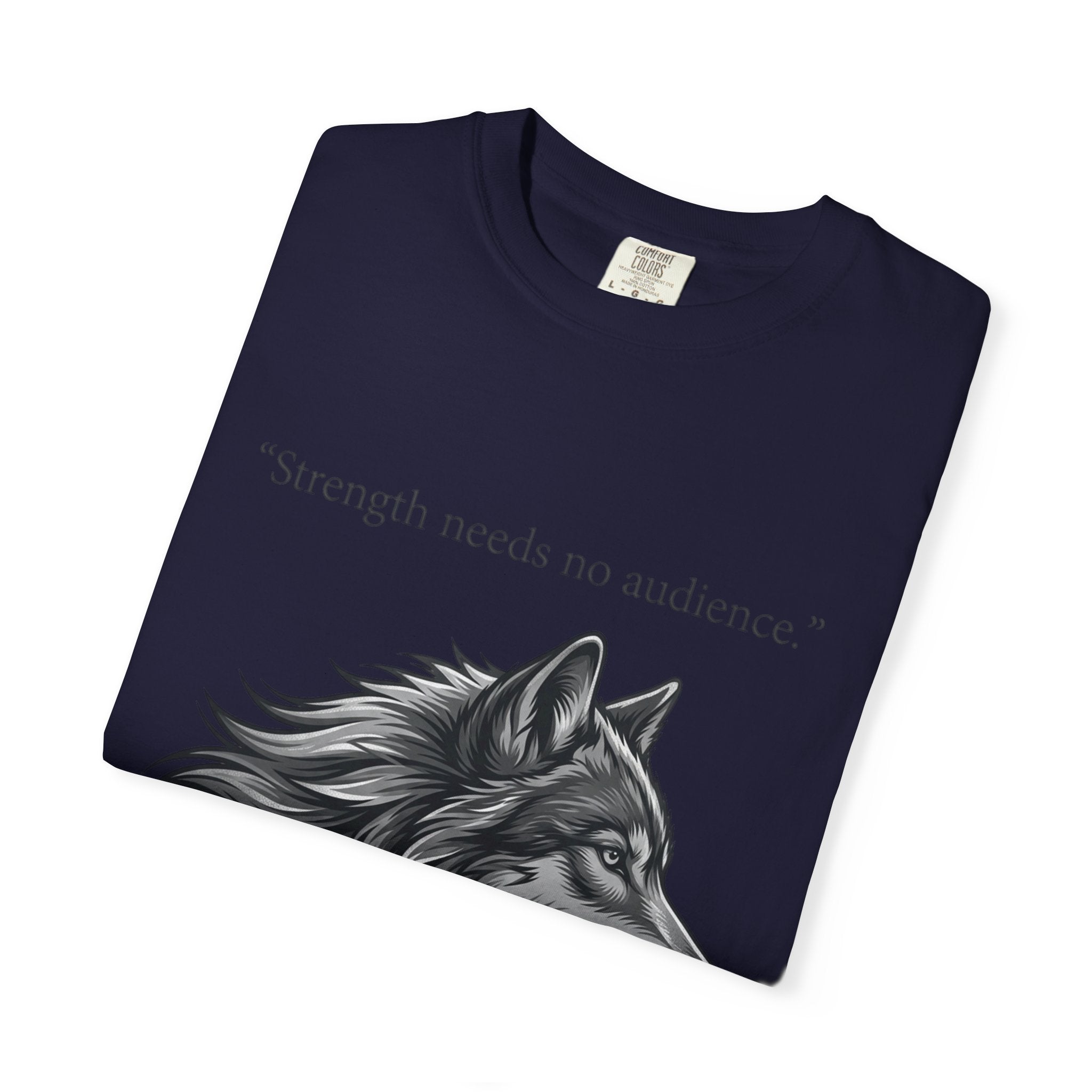 PRB Wolf Head T-Shirt — "Strength needs no audience" Inspirational Graphic Tee by Printify