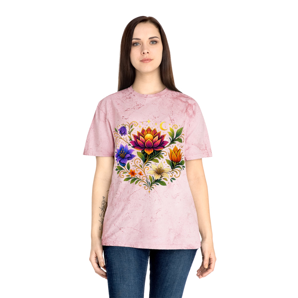 Pretty Rich Bitch by PRB Vibrant Lotus Bouquet T-Shirt | Floral Watercolor Bloom Tee by Power Runs Black