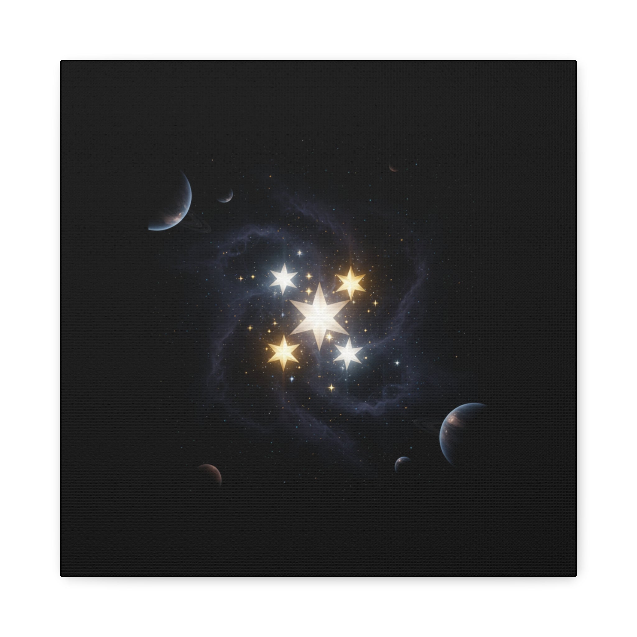PRB Celestial Star Cluster Matte Canvas Print — Cosmic Planets Wall Art by Printify