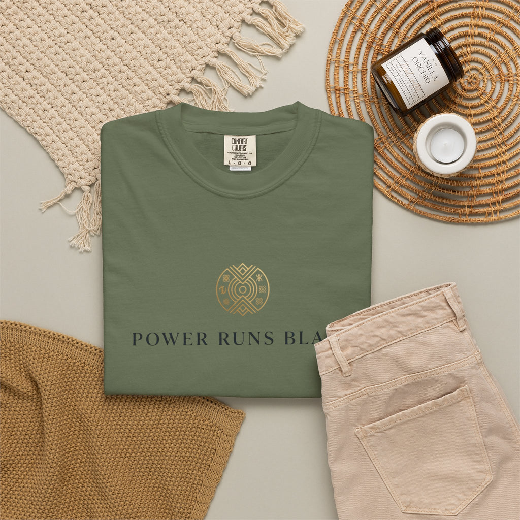 Power Runs Black PRB Graphic T-Shirt — Minimal Emblem Tee by Power Runs Black