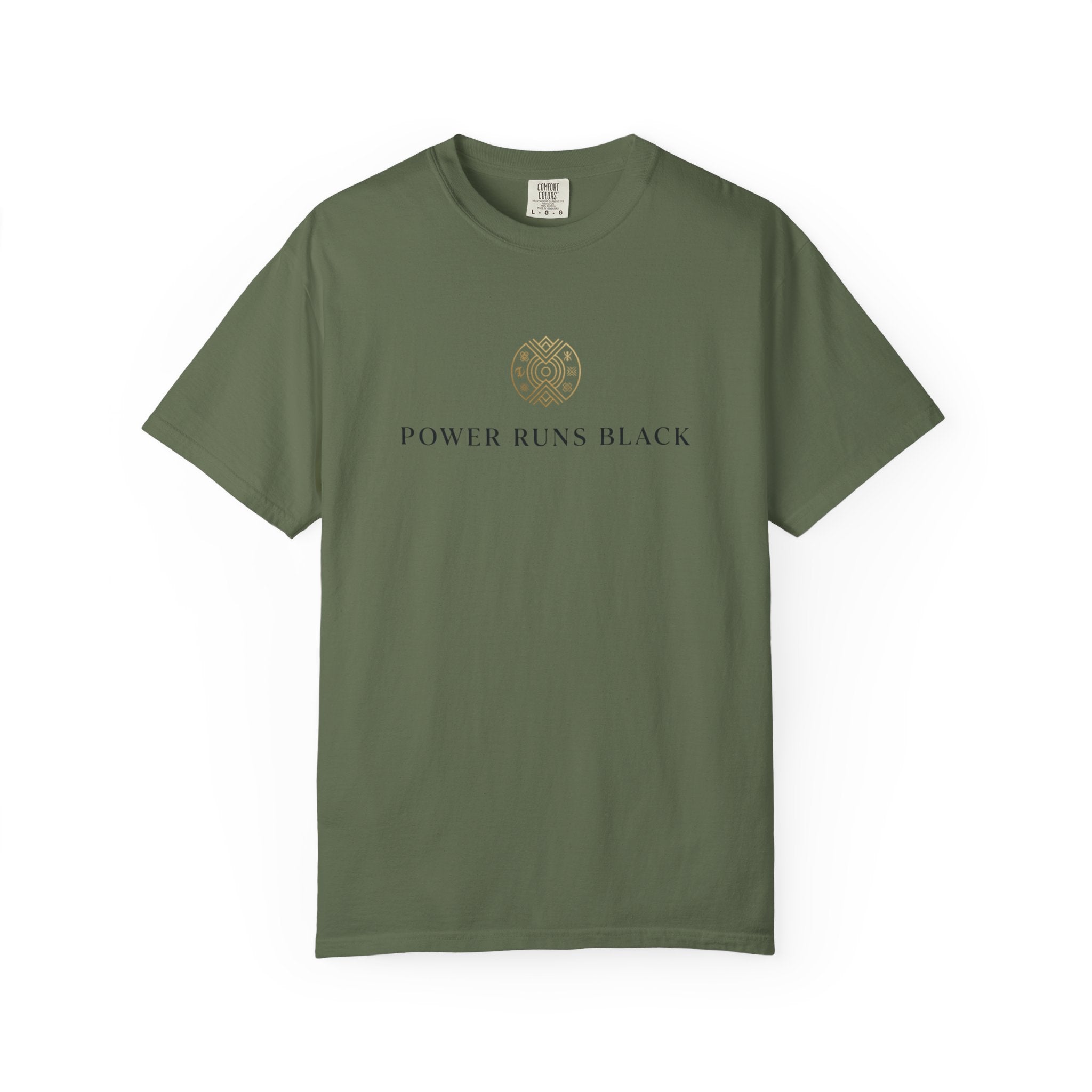Power Runs Black PRB Graphic T-Shirt — Minimal Emblem Tee by Power Runs Black