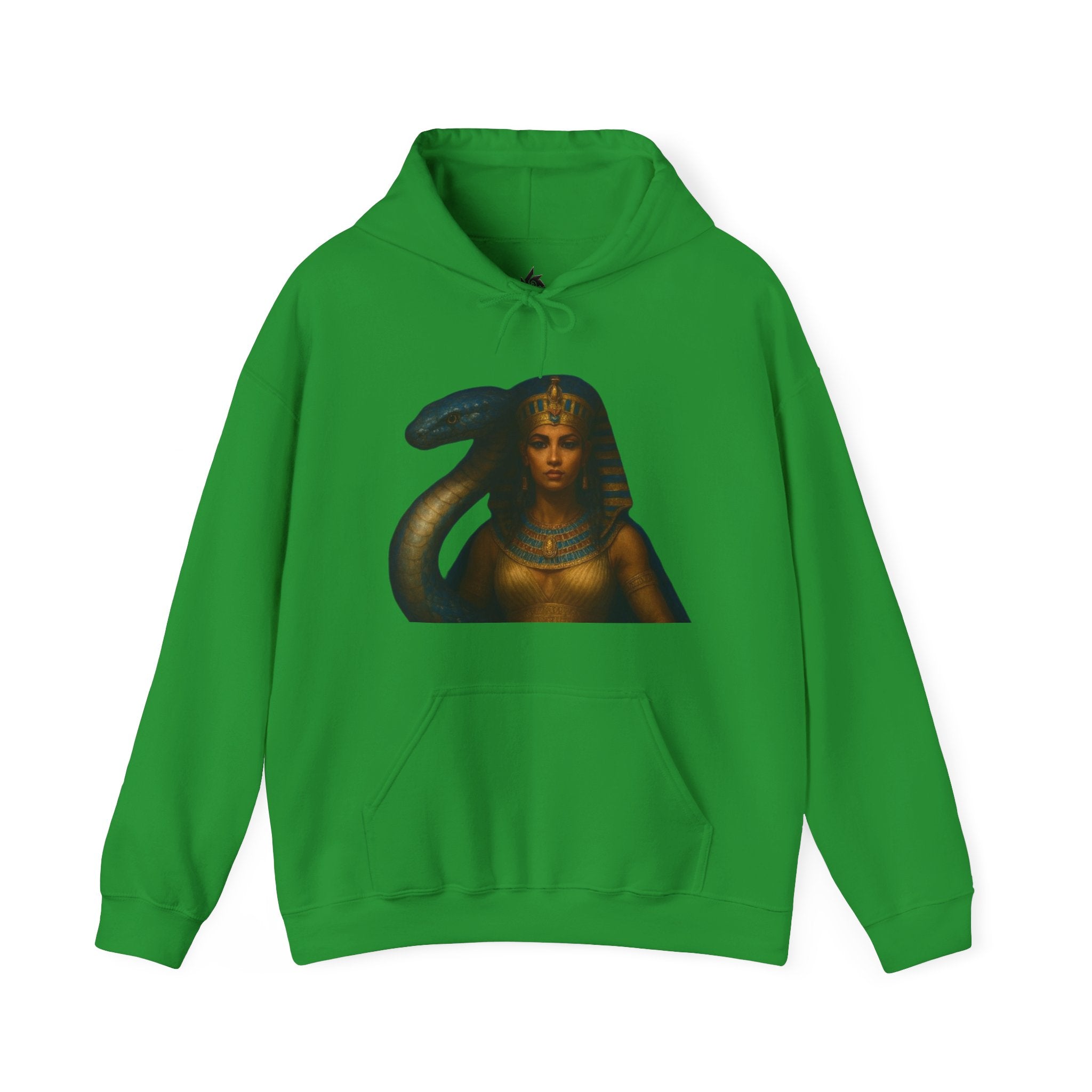 PRB Egyptian Goddess Portrait Hoodie | Serpent Headdress, Ancient Queen Art by Printify
