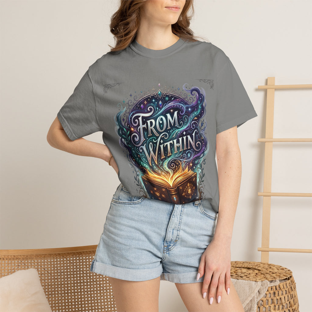PRB From Within Magic Book T-Shirt — Fantasy Illustrated Graphic Tee by Power Runs Black