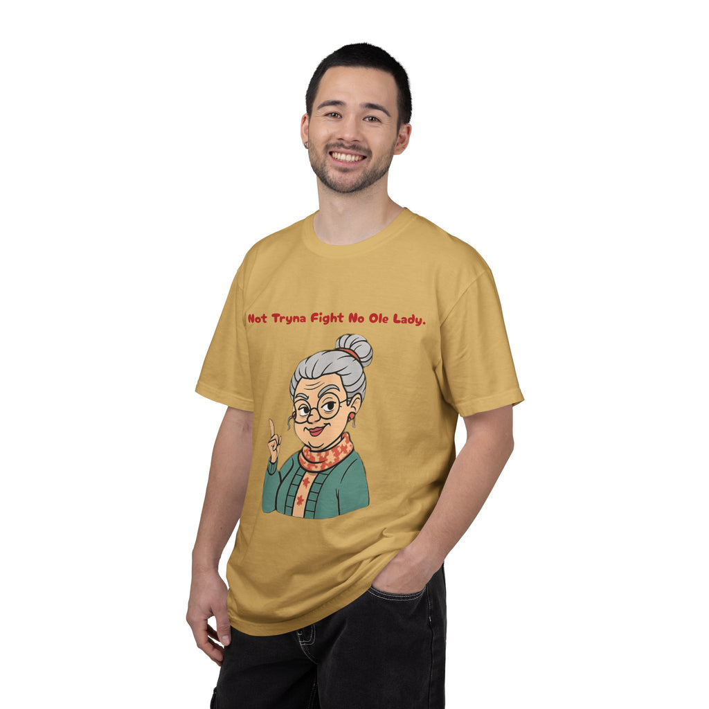 PRB Not Tryna Fight No Ole Lady T-shirt | Funny Grandma Graphic Tee by Power Runs Black