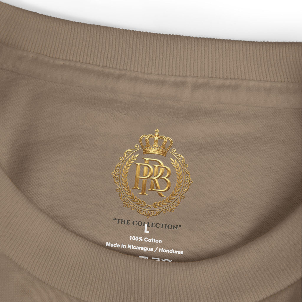 PRB Graphic Tee — Golden Gothic Shield Chest & Back Design by Power Runs Black