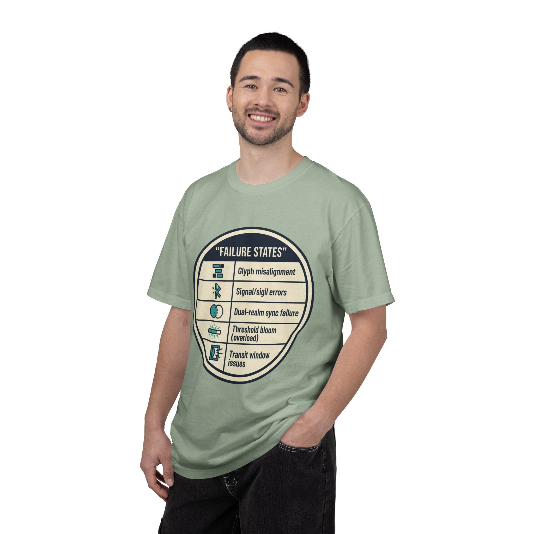 Power Runs Black PRB Failure States T-Shirt — Sci‑Fi Status Badge Graphic Tee by Printify