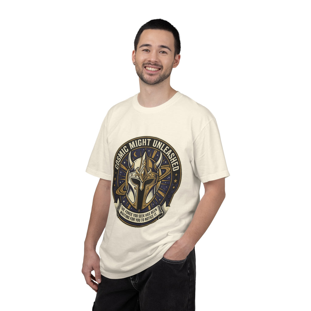 PRB Starforged Flex Cosmic Might Unleashed T-Shirt — Mythic Helmet Graphic Tee by Power Runs Black
