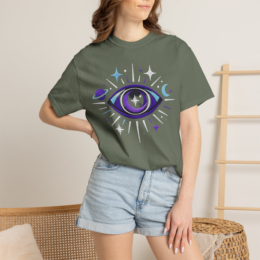 PRB Mystic All-Seeing Eye T-shirt | Cosmic Moon and Stars by Power Runs Black