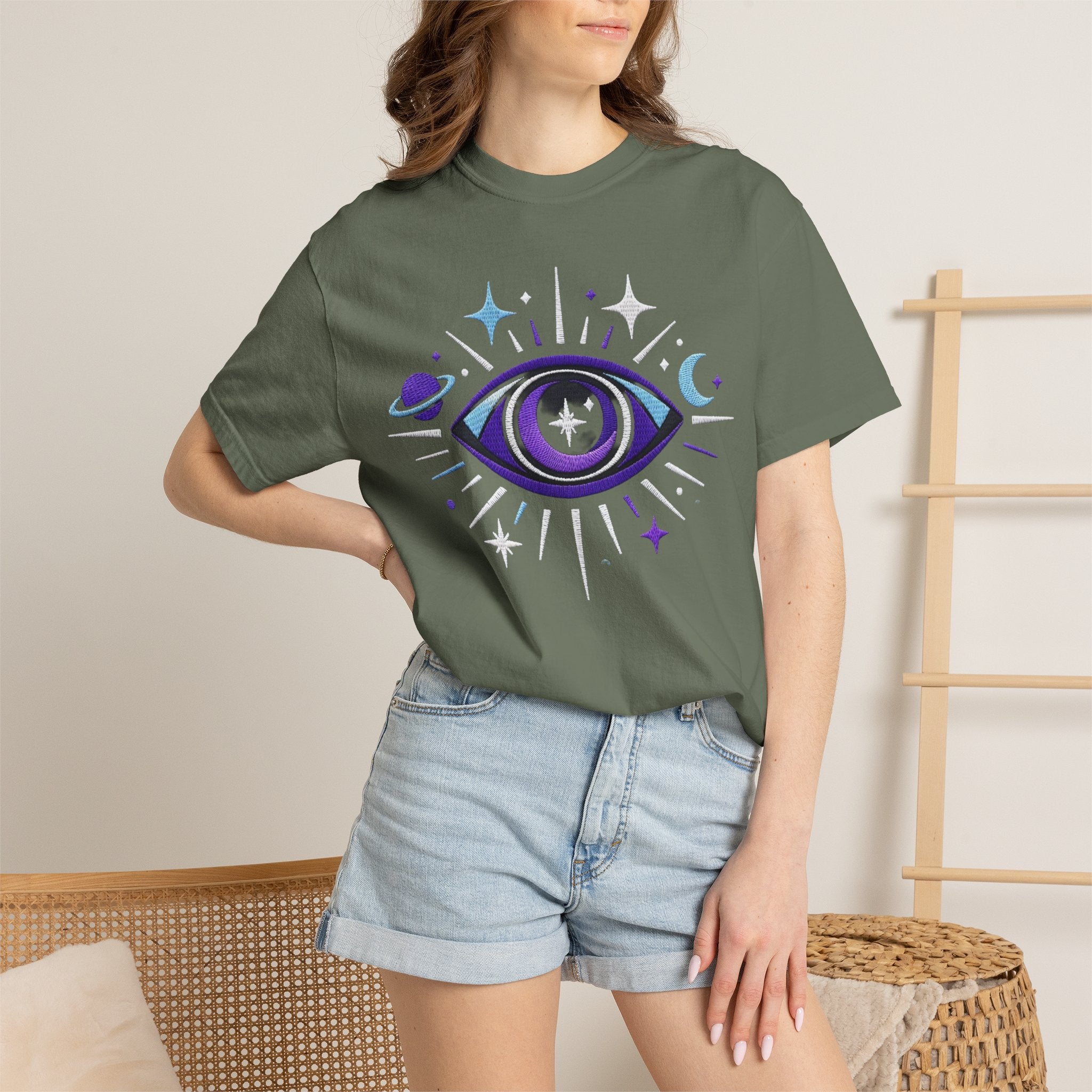 PRB Mystic All-Seeing Eye T-shirt | Cosmic Moon and Stars by Power Runs Black