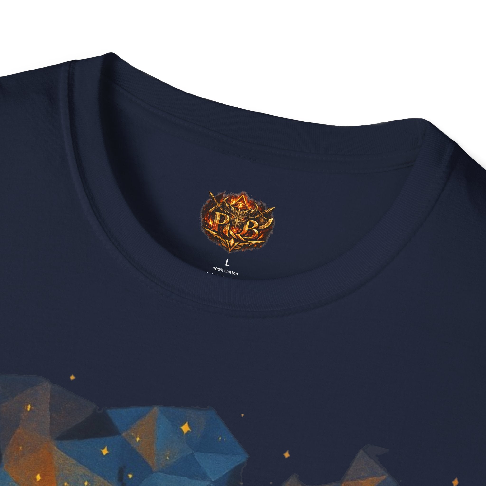PRB Flame Silhouette Warrior T-Shirt | Fiery Geometric Backdrop by Power Runs Black